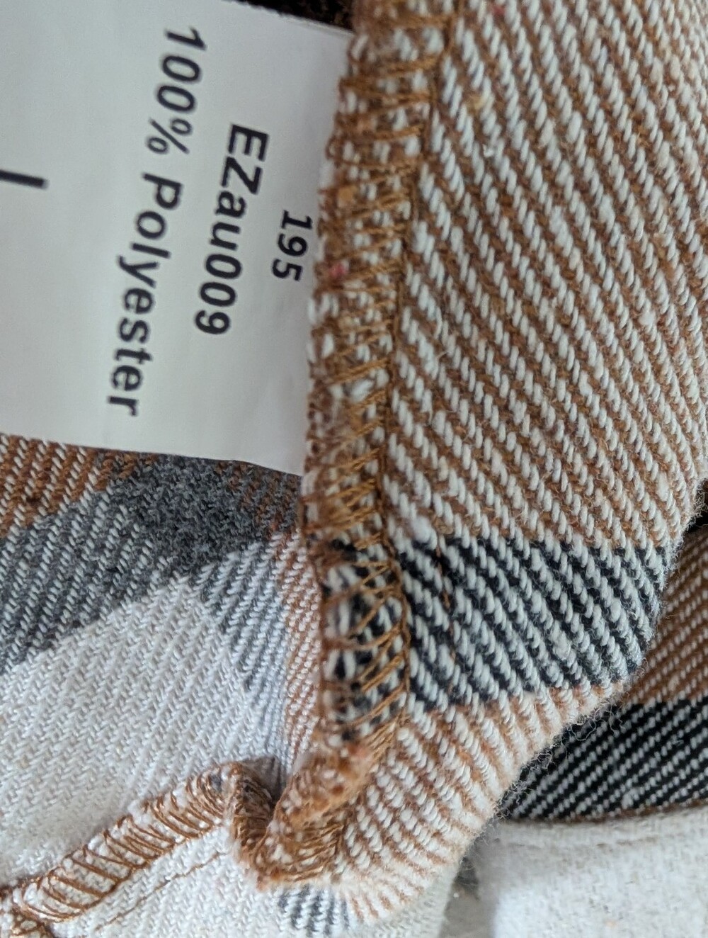 NWT Automet Women's Plaid Flannel Shirt Shacket Jacket - Tan & White Large - Picture 8 of 8